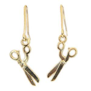 14k Yellow Gold Scissors Earrings